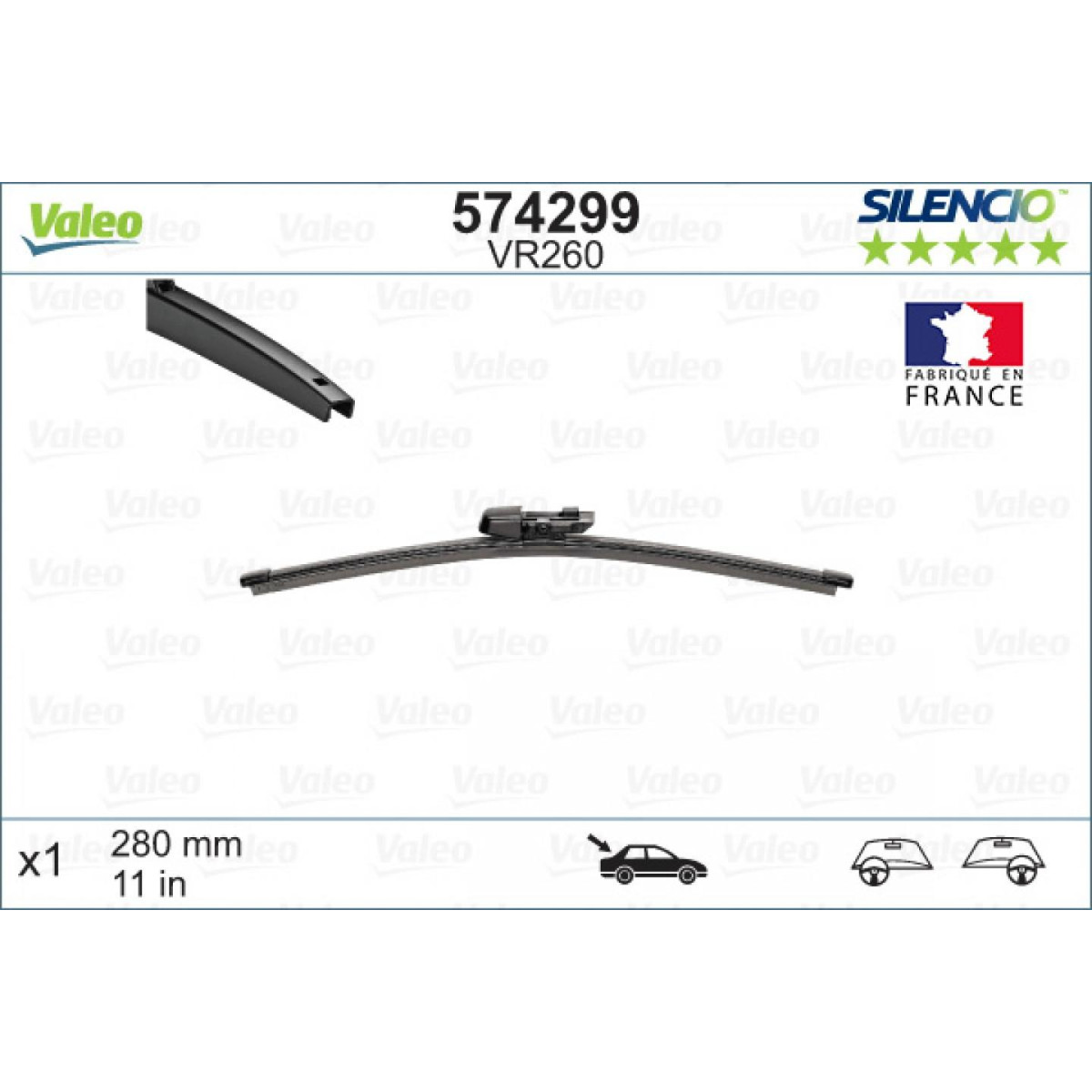 Heckwischer Valeo Silencio Rear VR260, 280 mm Heckwischer Valeo Silencio Rear VR260, 280 mm