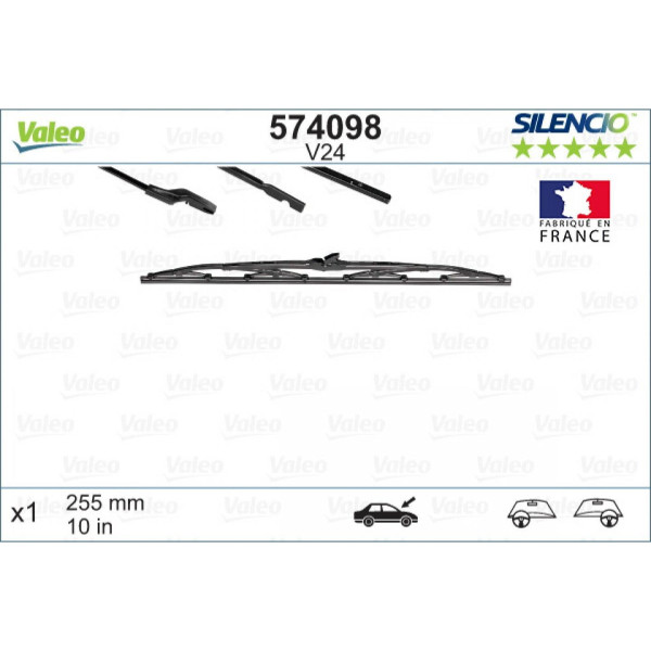 Wischer Valeo Silencio Standart V24, 255 mm