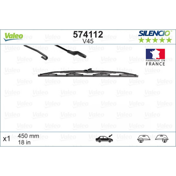 Wischer Valeo Silencio Standart V45, 450 mm