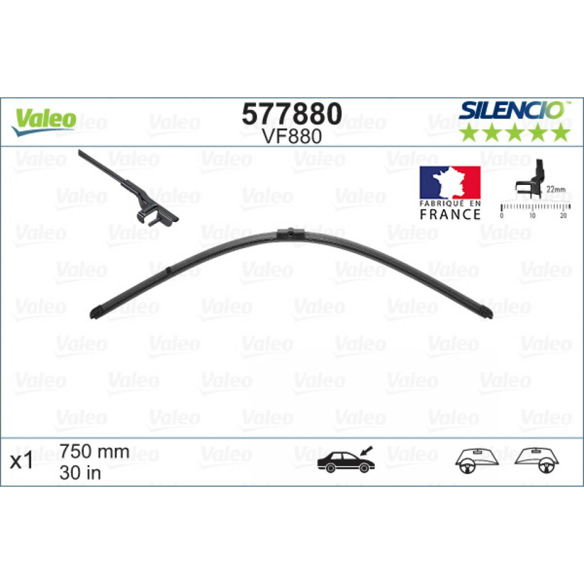 Wischer Valeo Silencio X.TRM OE VF880, 750 mm Wischer Valeo Silencio X.TRM OE VF880, 750 mm