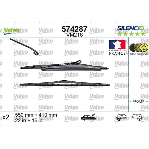 Wischerset Valeo Silencio Performance X2 VM216, 550/410 mm