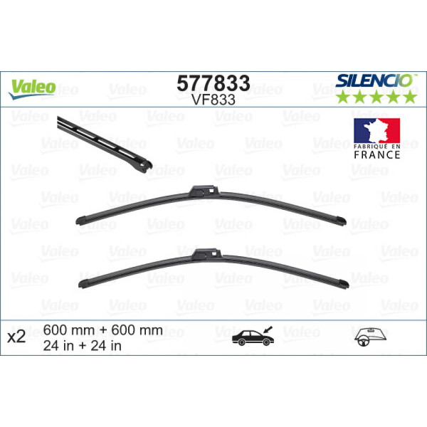 Wischerset Valeo Silencio VF833, 600/600 mm