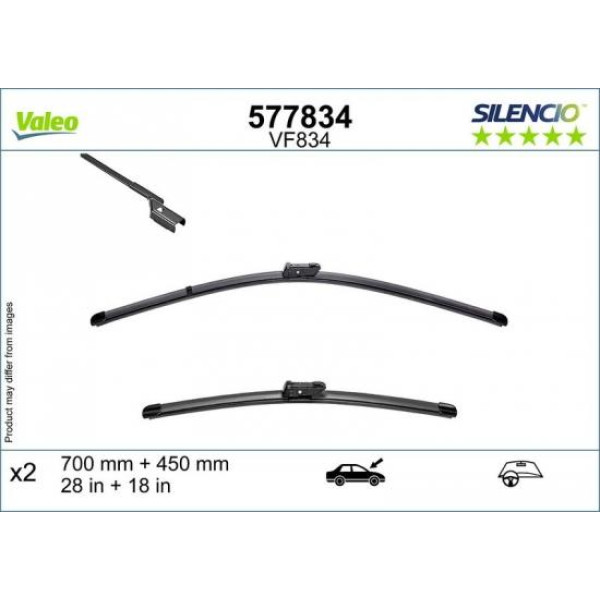 Wischerset Valeo Silencio VF834, 700/450 mm Wischerset Valeo Silencio VF834, 700/450 mm