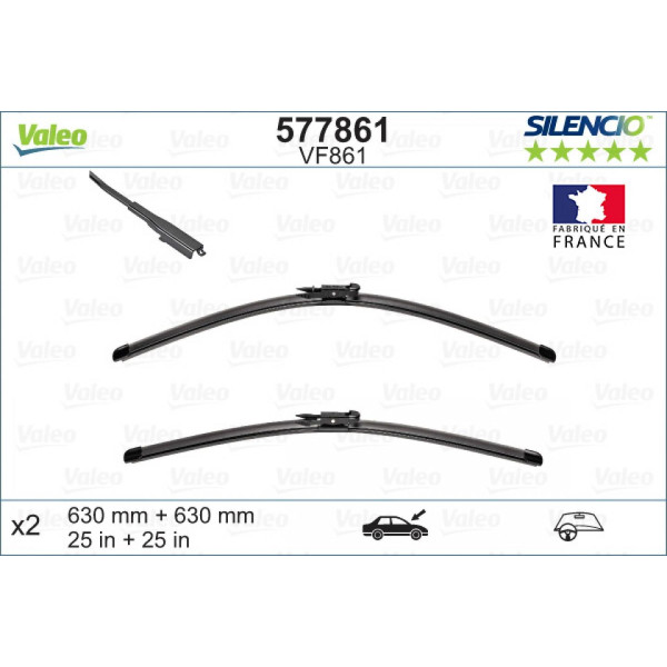 Wischerset Valeo Silencio VF861, 630/630 mm