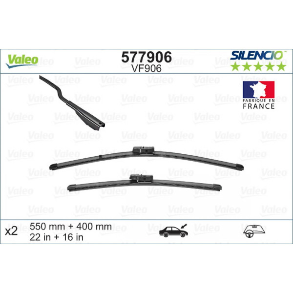 Wischerset Valeo Silencio VF906, 550/400 mm