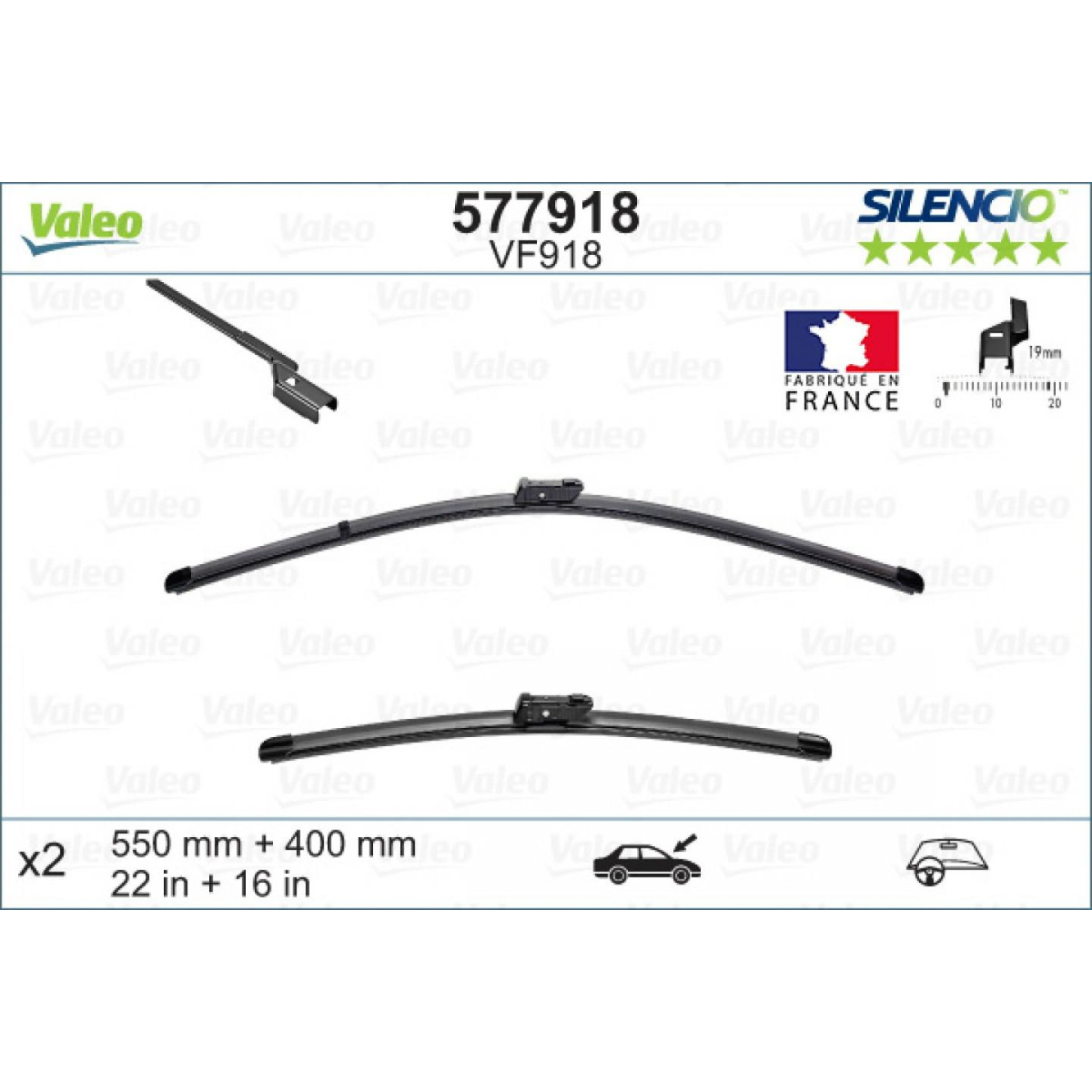Wischerset Valeo Silencio VF918, 550/400 mm Wischerset Valeo Silencio VF918, 550/400 mm