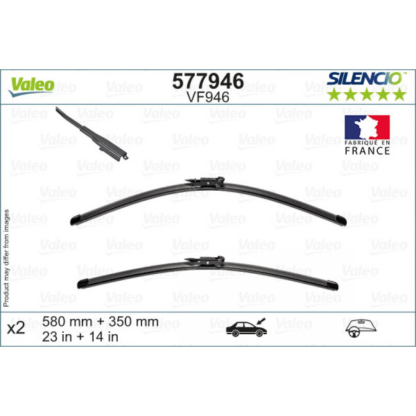 Wischerset Valeo Silencio VF946, 580/350 mm