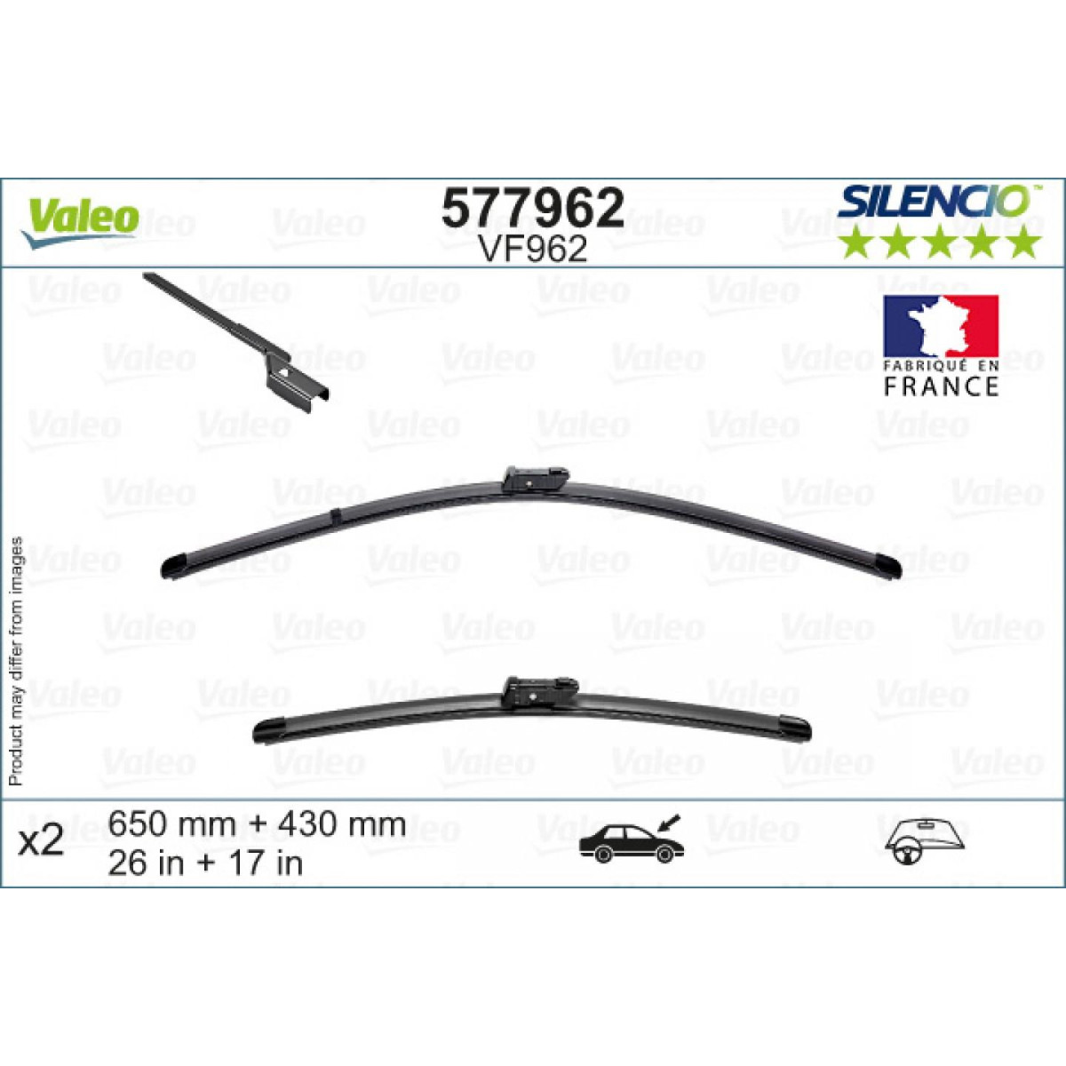 Wischerset Valeo Silencio VF962, 650/430 mm Wischerset Valeo Silencio VF962, 650/430 mm