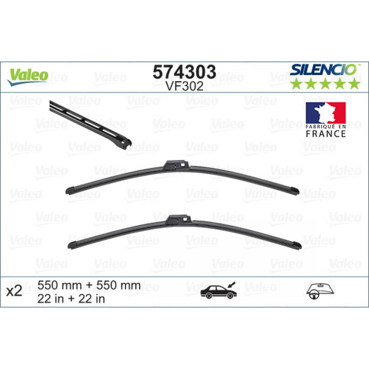 Wischerset Valeo Silencio X.TRM OE VF302, 550/550 mm Wischerset Valeo Silencio X.TRM OE VF302, 550/550 mm