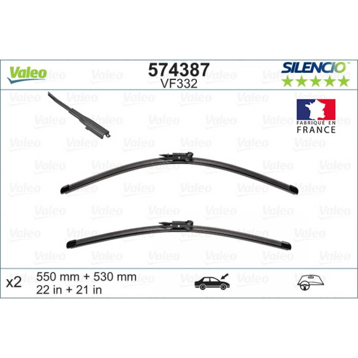 Wischerset Valeo Silencio X.TRM OE VF332, 550/530 mm Wischerset Valeo Silencio X.TRM OE VF332, 550/530 mm