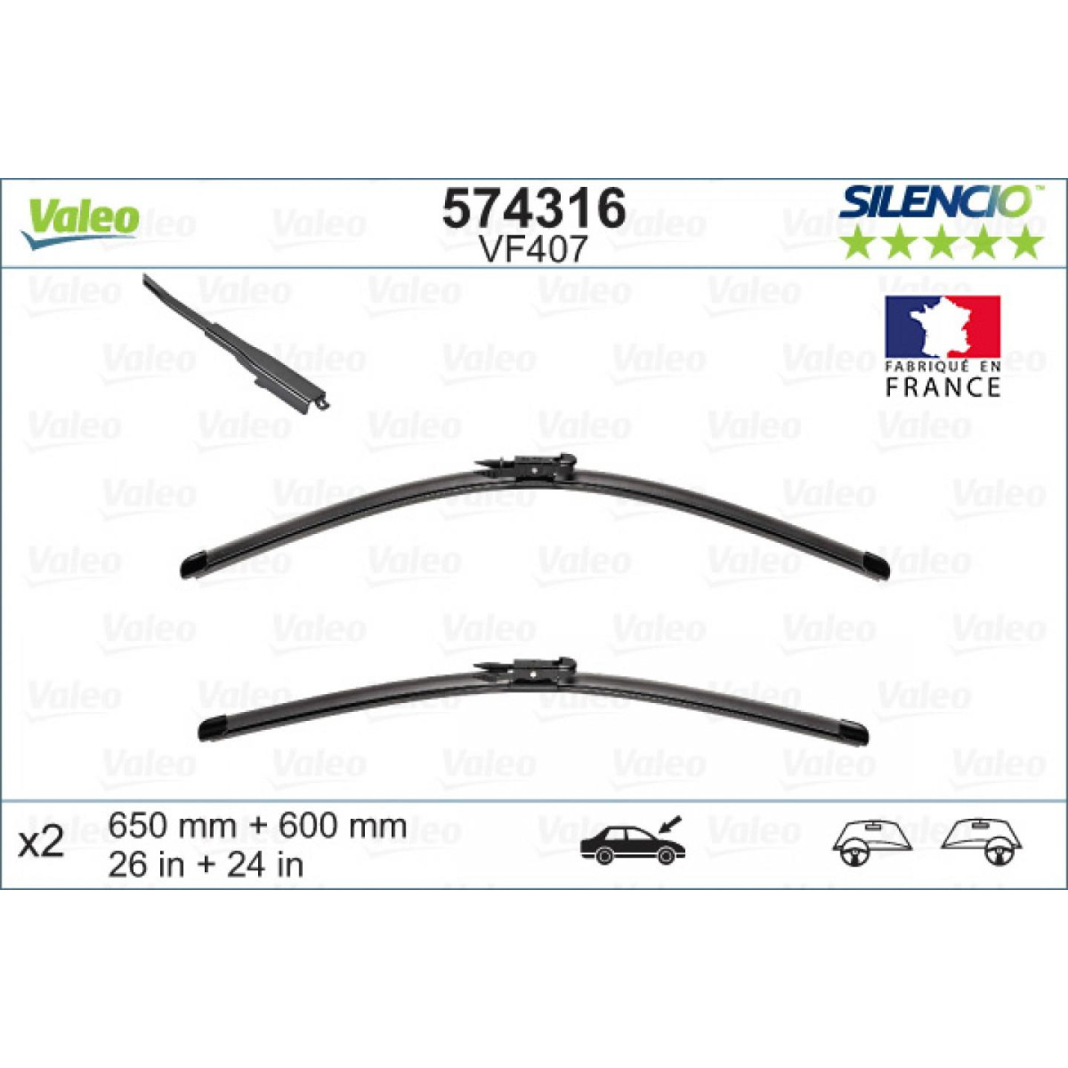 Wischerset Valeo Silencio X.TRM OE VF407, 650/600 mm Wischerset Valeo Silencio X.TRM OE VF407, 650/600 mm