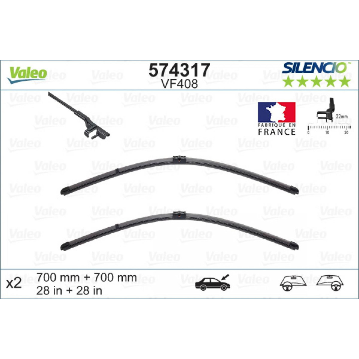 Wischerset Valeo Silencio X.TRM OE VF408, 700/700 mm Wischerset Valeo Silencio X.TRM OE VF408, 700/700 mm