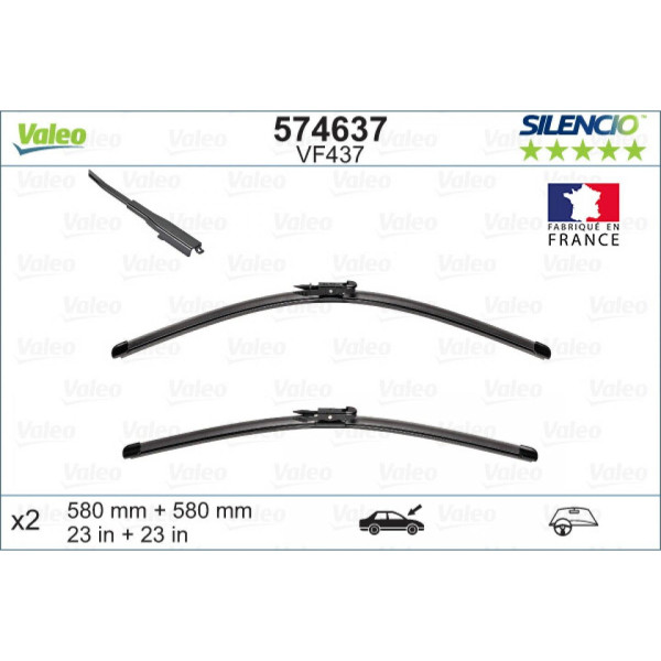 Wischerset Valeo Silencio X.TRM OE VF437, 580/580 mm