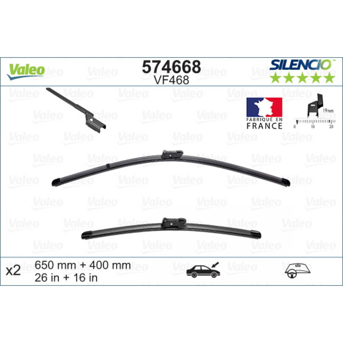 Wischerset Valeo Silencio X.TRM OE VF468, 650/400 mm Wischerset Valeo Silencio X.TRM OE VF468, 650/400 mm