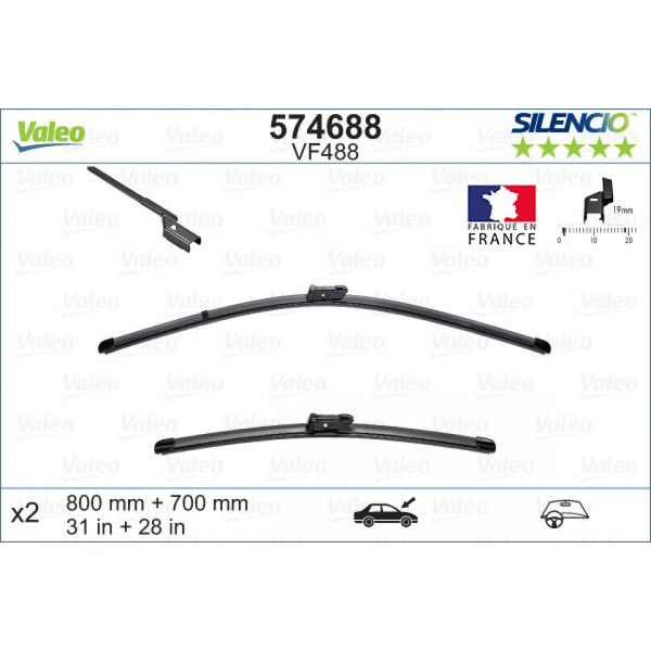 Wischerset Valeo Silencio X.TRM OE VF488, 800/700 mm