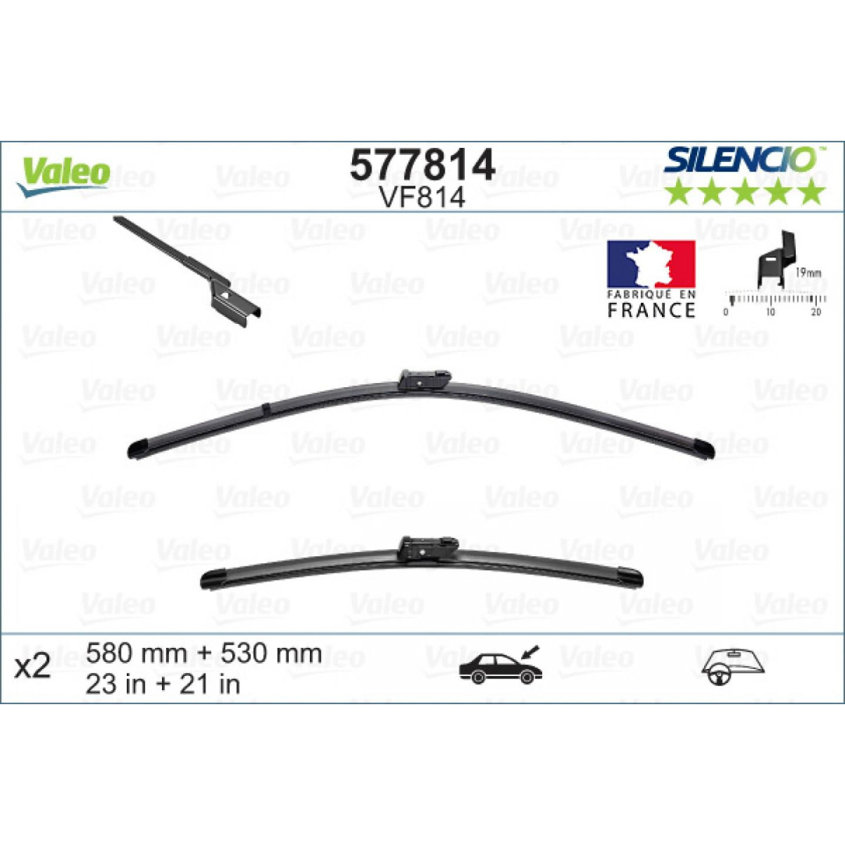 Wischerset Valeo Silencio X.TRM OE VF814, 580/530 mm Wischerset Valeo Silencio X.TRM OE VF814, 580/530 mm