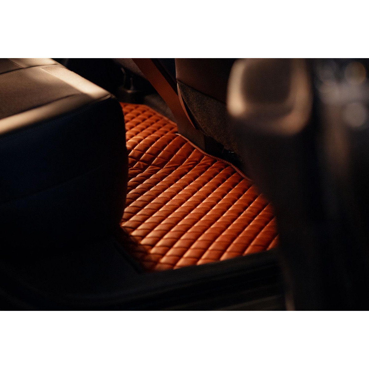 Fußmatten aus Kunstleder QuiltyMats ACURA RSX 2001-2006 (Braun / braune nähte)