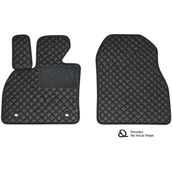 Fußmatten aus Kunstleder QuiltyMats OPEL COMBO 2001-2011 (Schwarz / schwarze nähte)