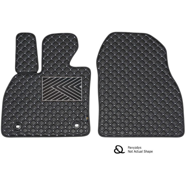 Fußmatten aus Kunstleder QuiltyMats OPEL COMBO 2001-2011 (Schwarz / graue nähte)