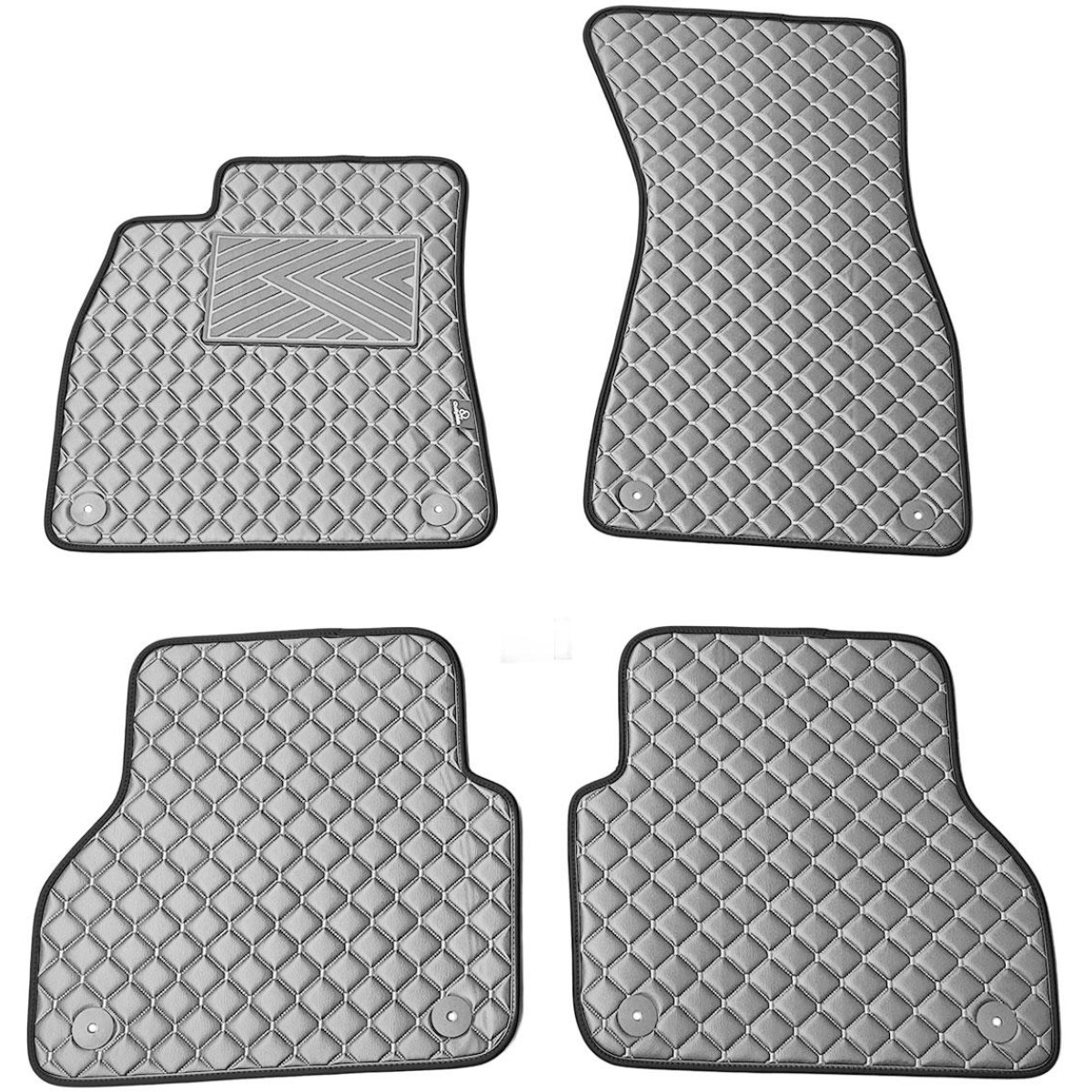 Fußmatten aus Kunstleder QuiltyMats AUDI A7 2018-2025 (Grau / graue nähte)