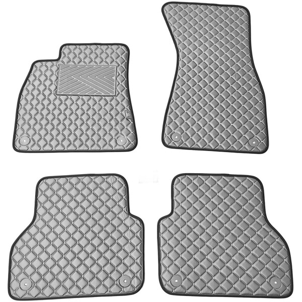 Fußmatten aus Kunstleder QuiltyMats AUDI A7 2018-2025 (Grau / graue nähte)