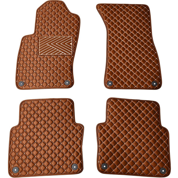Fußmatten aus Kunstleder QuiltyMats AUDI A8 2002-2009 (D3) (Braun / braune nähte)