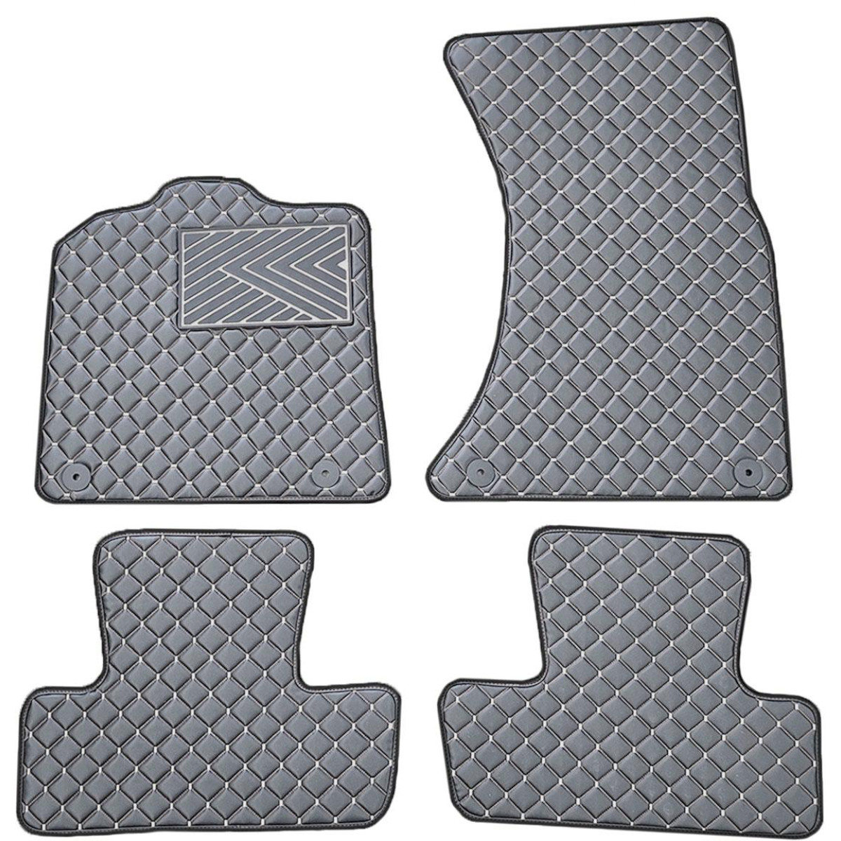 Fußmatten aus Kunstleder QuiltyMats AUDI Q5 2008-2016 (Grau / graue nähte)
