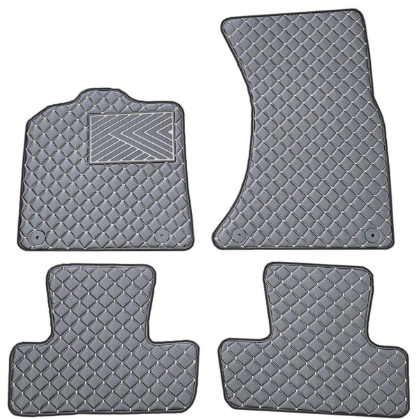Fußmatten aus Kunstleder QuiltyMats AUDI Q5 2008-2016 (Grau / graue nähte)
