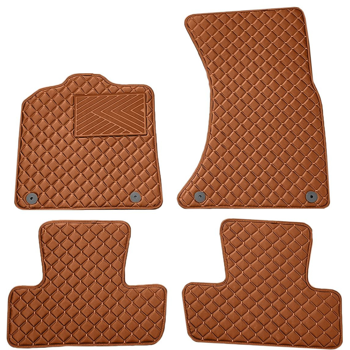 Fußmatten aus Kunstleder QuiltyMats AUDI Q5 2008-2016 (Braun / braune nähte)