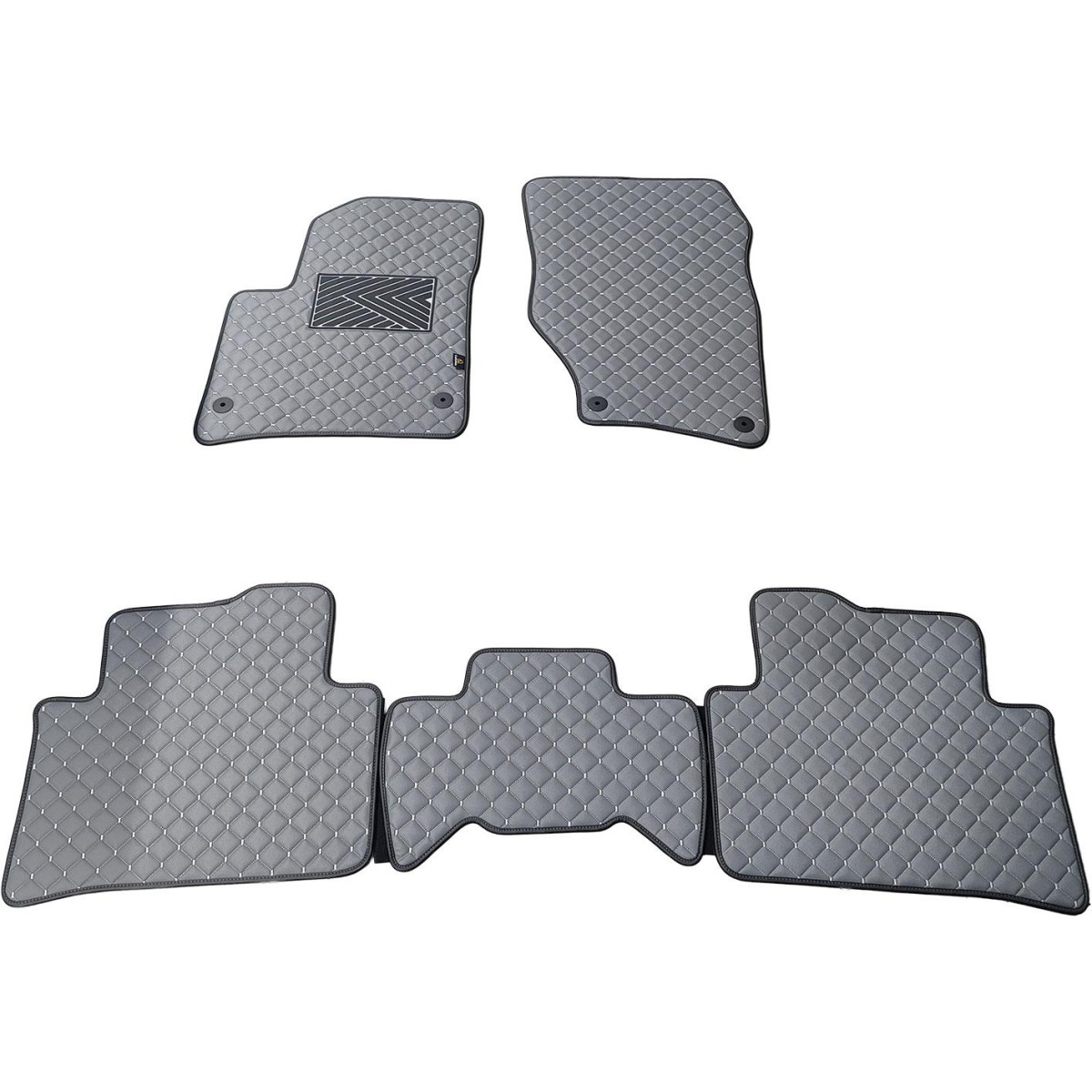 Fußmatten aus Kunstleder QuiltyMats AUDI Q7 2005-2015 (Grau / graue nähte)