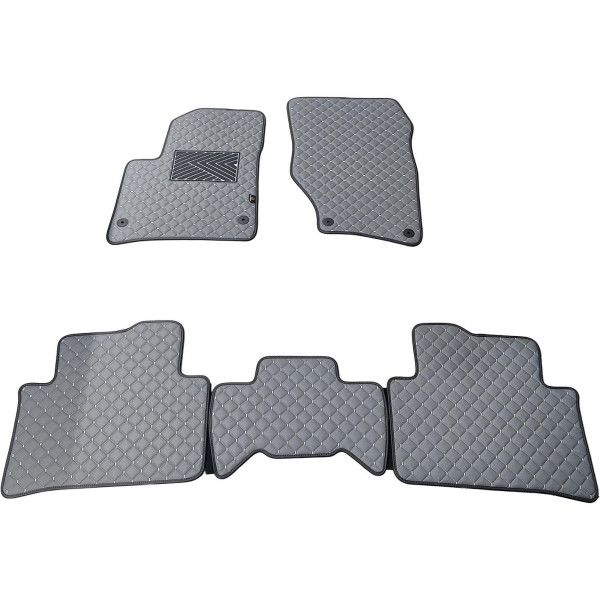 Fußmatten aus Kunstleder QuiltyMats AUDI Q7 2005-2015 (Grau / graue nähte)