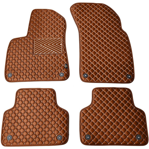 Fußmatten aus Kunstleder QuiltyMats AUDI Q7 seit 2015 (Braun / braune nähte)