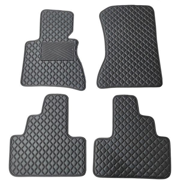 Fußmatten aus Kunstleder QuiltyMats BMW X3 2003-2010 (E83) (Schwarz / schwarze nähte)