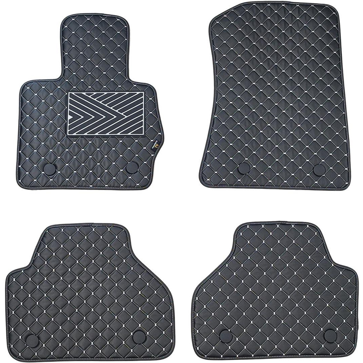 Fußmatten aus Kunstleder QuiltyMats BMW X3 2010-2017 (F25) (Schwarz / graue nähte)