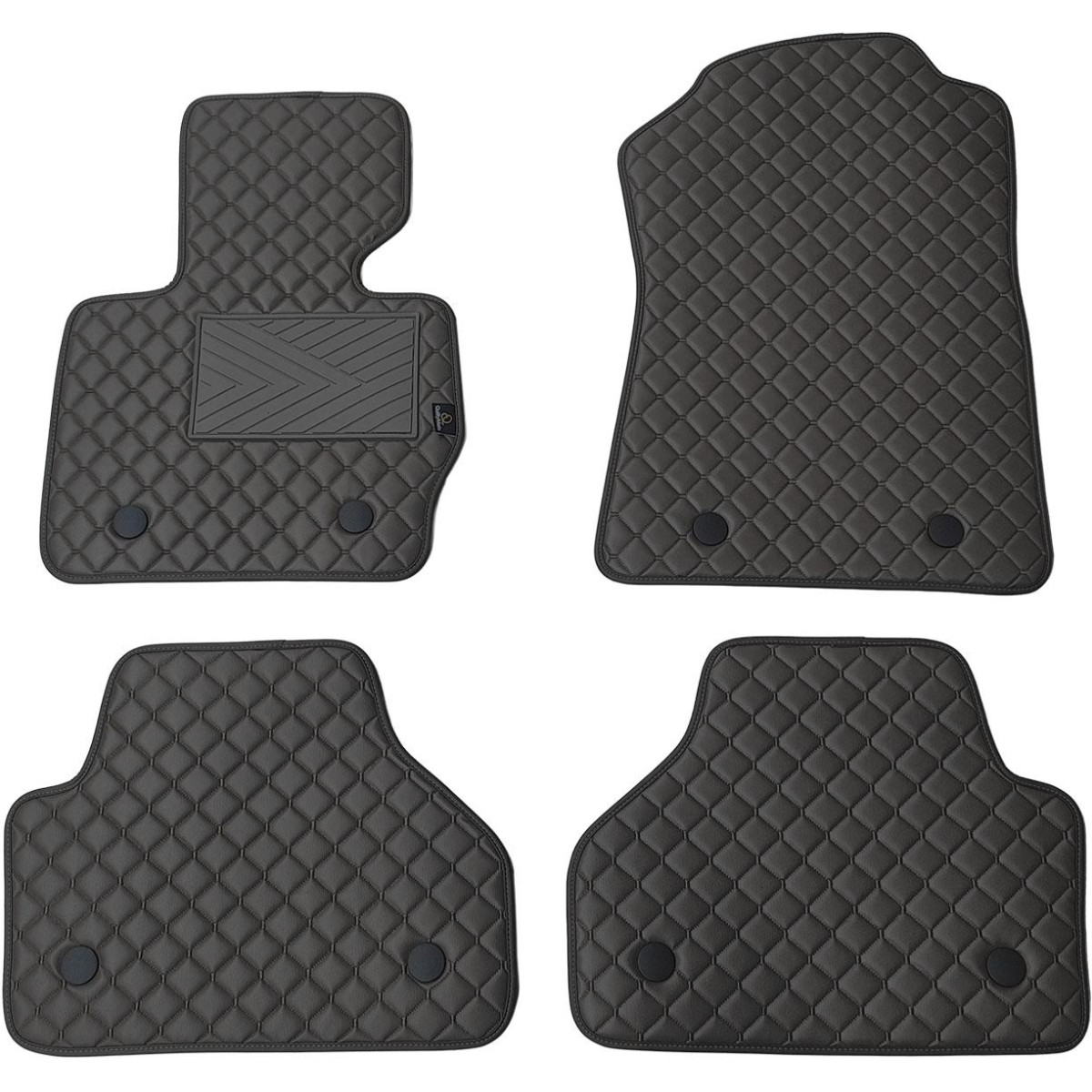 Fußmatten aus Kunstleder QuiltyMats BMW X4 2014-2018 (F26) (Schwarz / schwarze nähte)