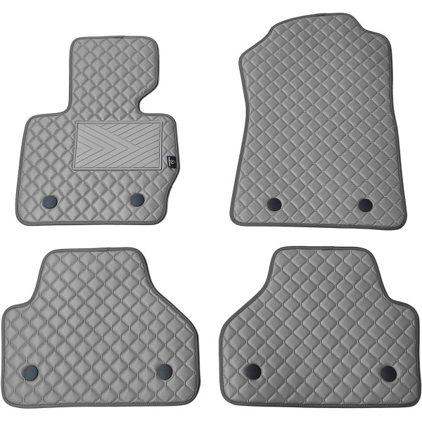 Fußmatten aus Kunstleder QuiltyMats BMW X4 2014-2018 (F26) (Grau / graue nähte)