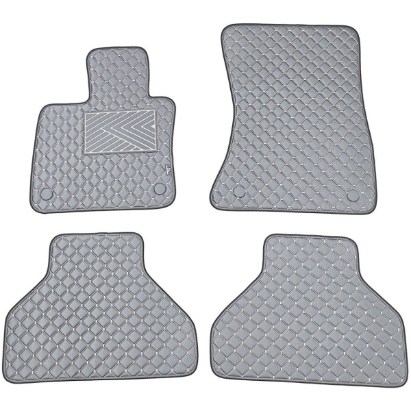 Fußmatten aus Kunstleder QuiltyMats BMW X5 2007-2013 (E70) (Grau / graue nähte)