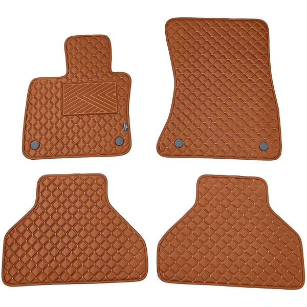 Fußmatten aus Kunstleder QuiltyMats BMW X5 2007-2013 (E70) (Braun / braune nähte)