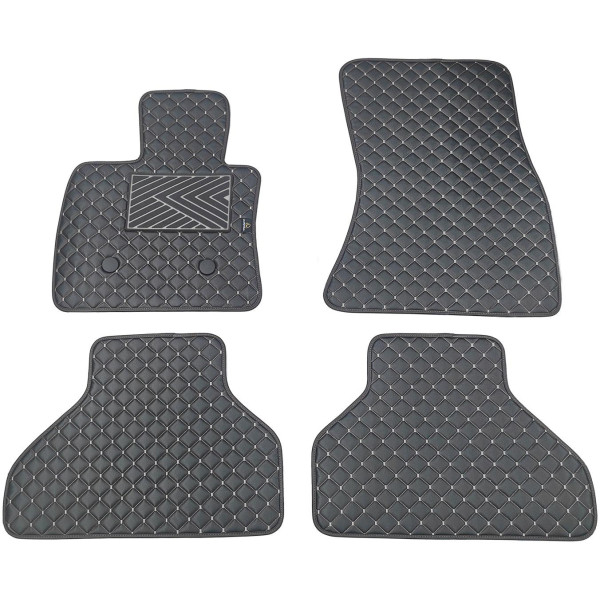 Fußmatten aus Kunstleder QuiltyMats BMW X5 2013-2018 (F15) (Schwarz / graue nähte)