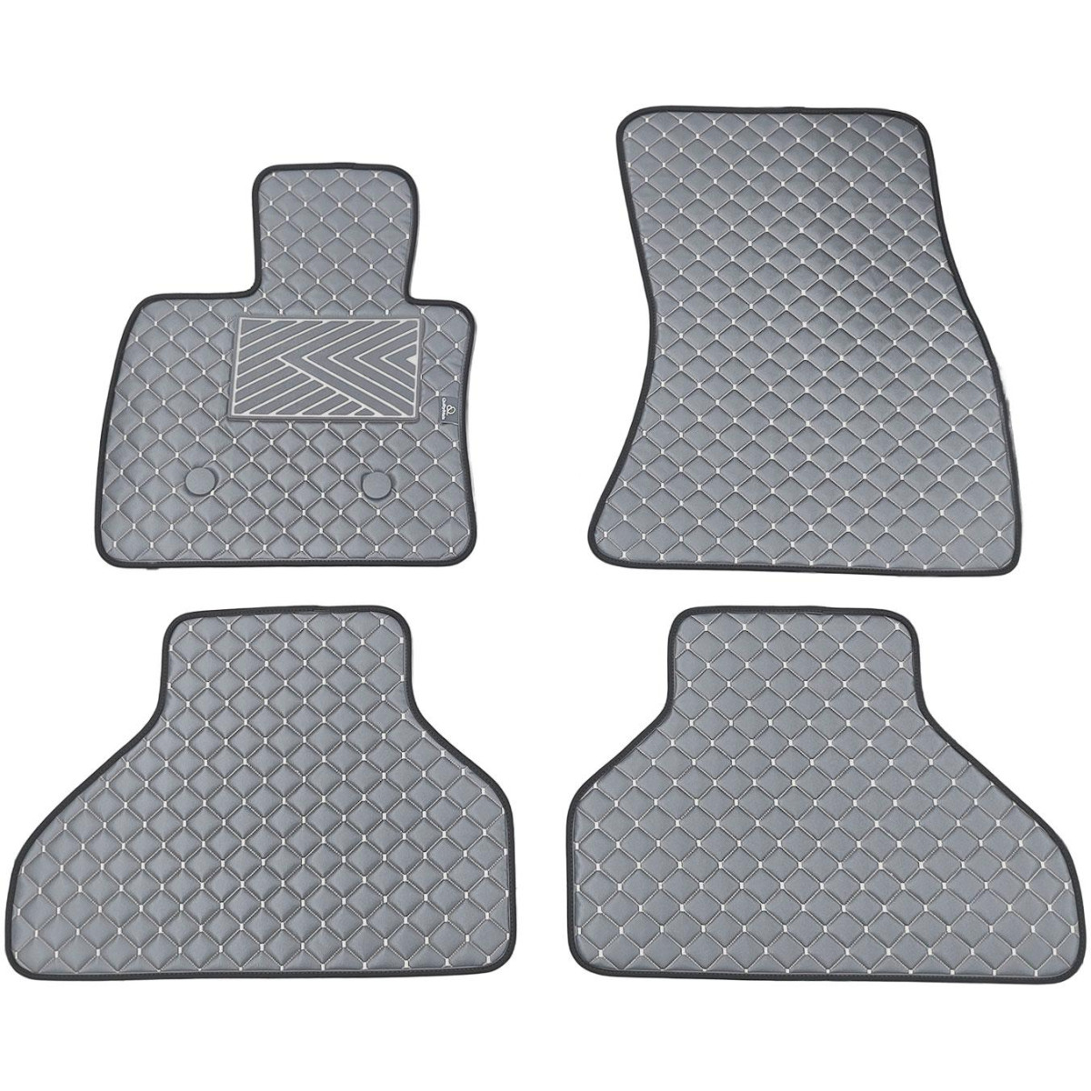 Fußmatten aus Kunstleder QuiltyMats BMW X5 2013-2018 (F15) (Grau / graue nähte)