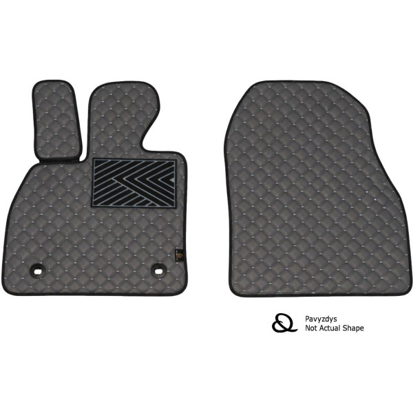 Fußmatten aus Kunstleder QuiltyMats OPEL COMBO 2001-2011 (Grau / graue nähte)