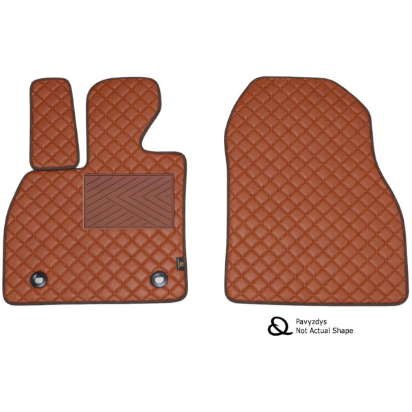Fußmatten aus Kunstleder QuiltyMats MG CYBERSTER seit 2023 (Braun / braune nähte)