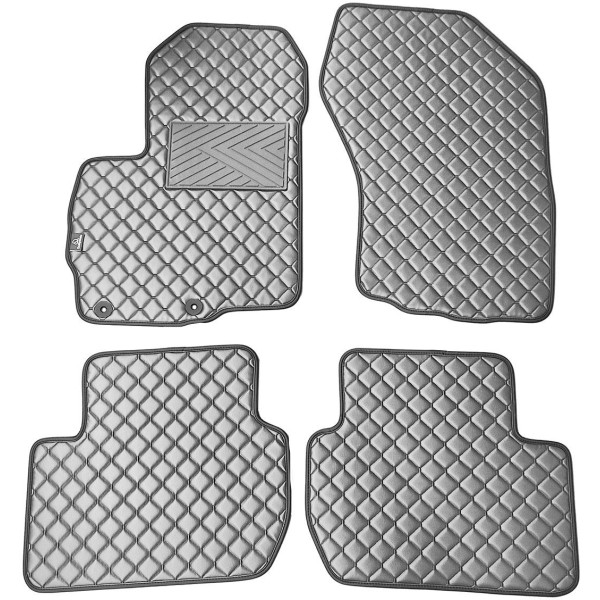 Fußmatten aus Kunstleder QuiltyMats CITROEN C-CROSSER 2007-2012 (Grau / graue nähte)