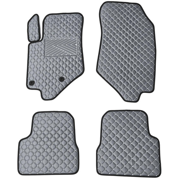 Fußmatten aus Kunstleder QuiltyMats CITROEN DS3 CROSSBACK 2018-2022 (Grau / graue nähte)