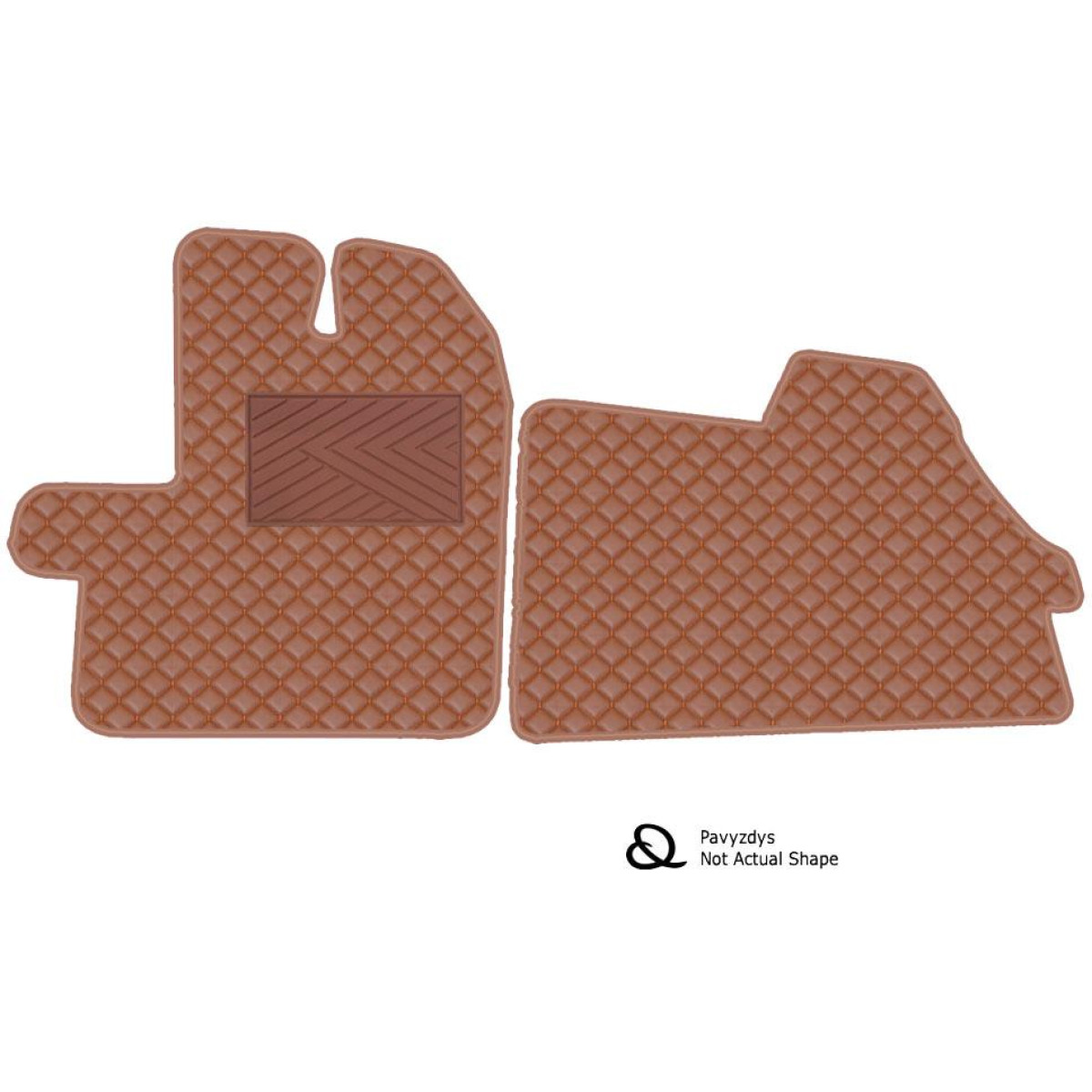 Fußmatten aus Kunstleder QuiltyMats MERCEDES-BENZ VITO seit 2014 (V447) (Braun / braune nähte)
