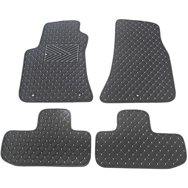 Fußmatten aus Kunstleder QuiltyMats DODGE CHALLENGER 2008-2023 (Schwarz / graue nähte)
