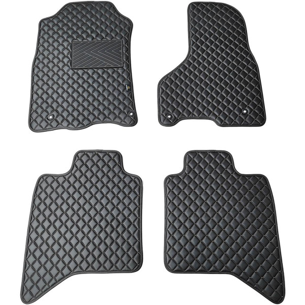Fußmatten aus Kunstleder QuiltyMats DODGE RAM 2009-2019 (Schwarz / schwarze nähte)