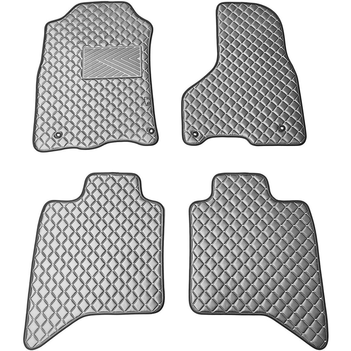 Fußmatten aus Kunstleder QuiltyMats DODGE RAM 2009-2019 (Grau / graue nähte)