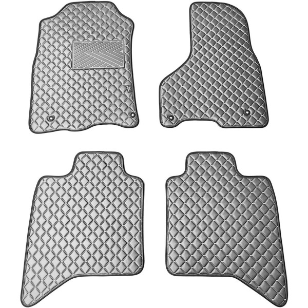 Fußmatten aus Kunstleder QuiltyMats DODGE RAM 2009-2019 (Grau / graue nähte)