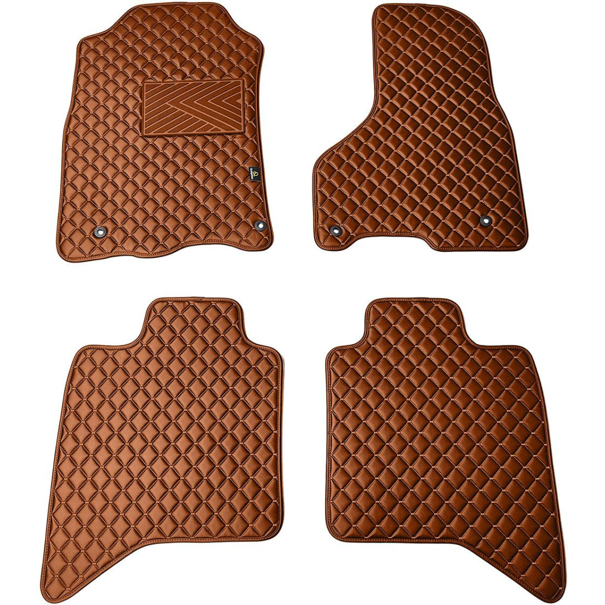 Fußmatten aus Kunstleder QuiltyMats DODGE RAM 2009-2019 (Braun / braune nähte)